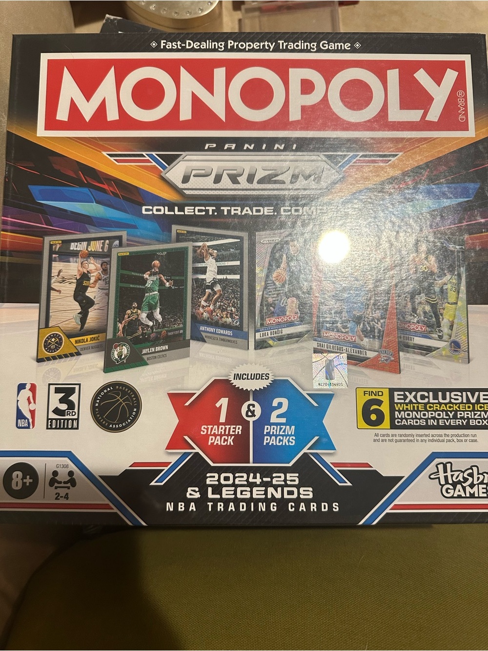 Hasbro Monopoly Panini Prizm NBA Legends Board Game